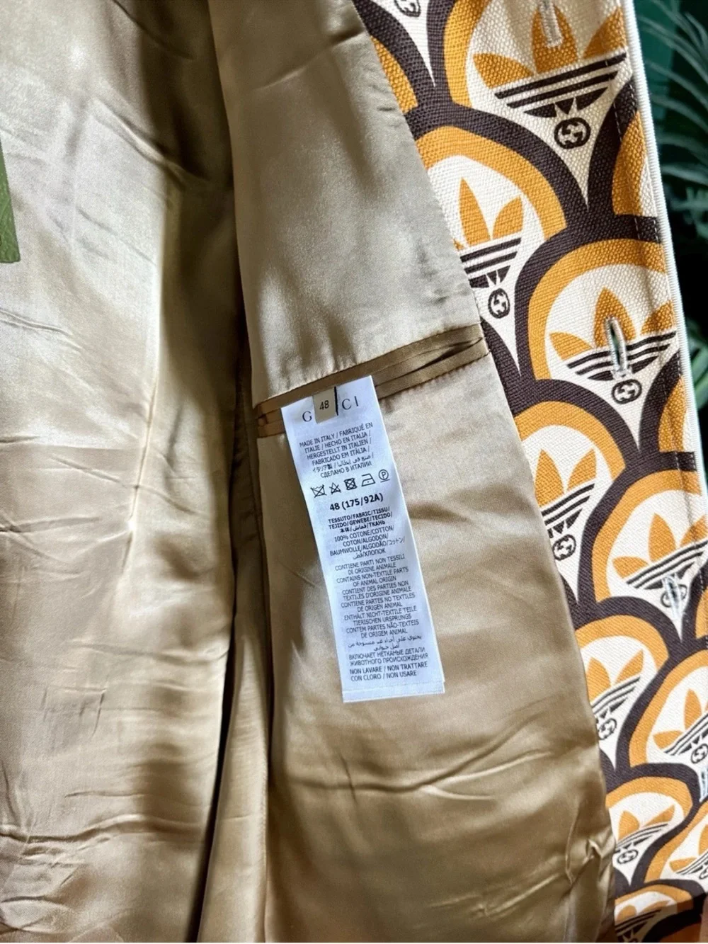 Gucci Orange and Brown Geometric Short-Sleeve Button-Down Shirt